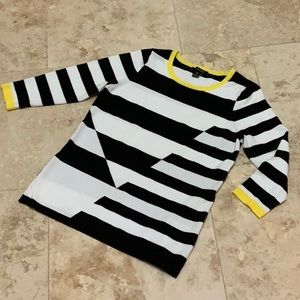 Soft Striped Sweater with Asymmetrical Design